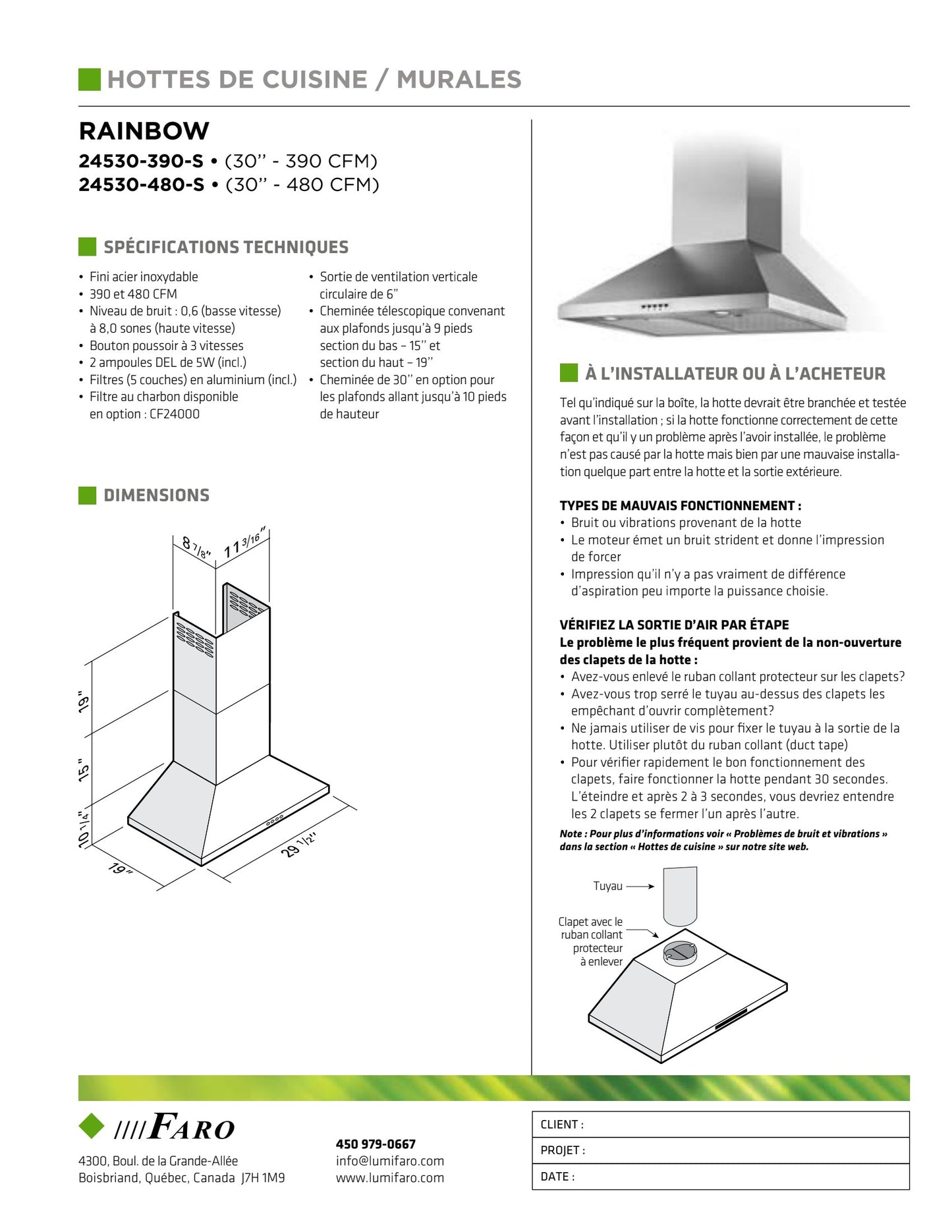 HOTTE RAINBOW CHEMINÉE 24530-480-S