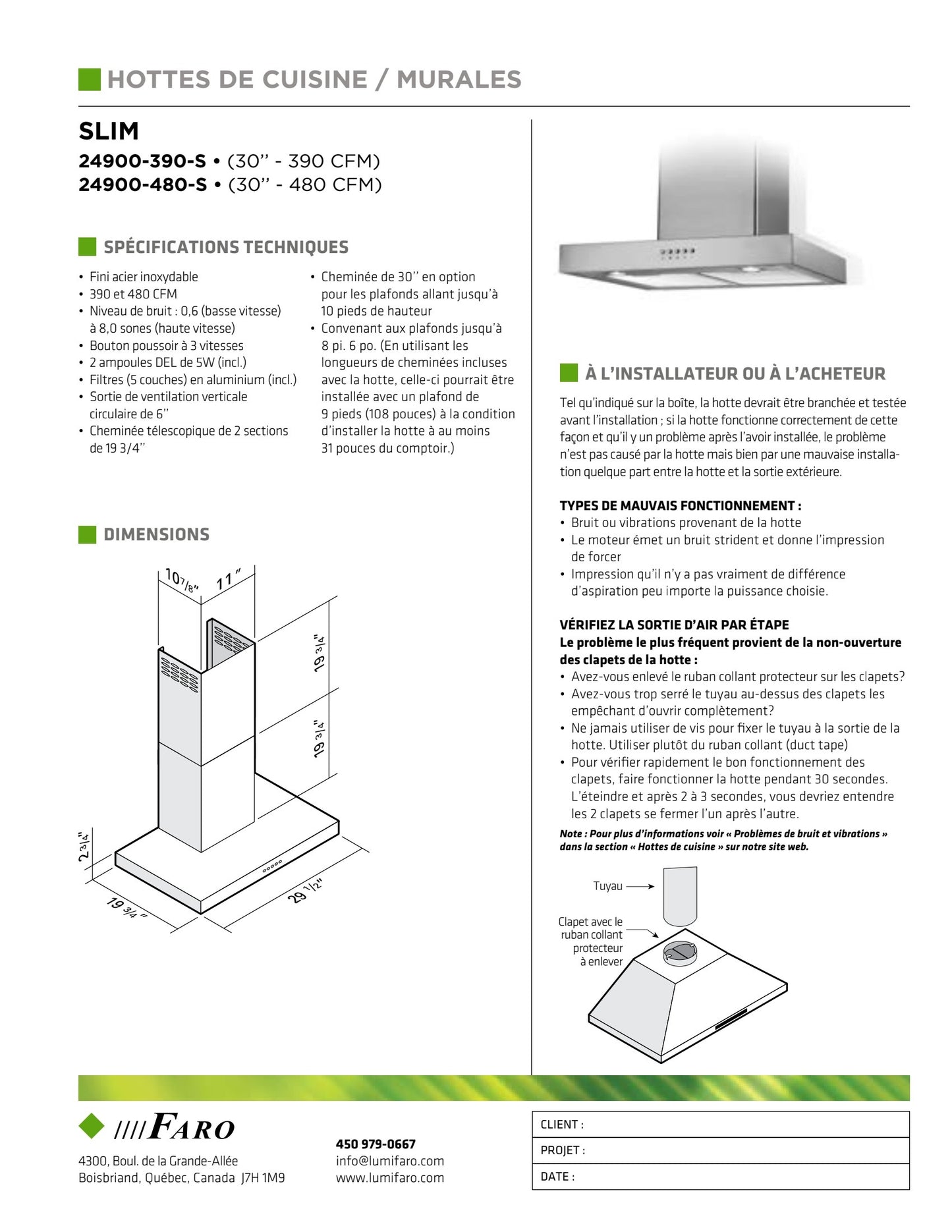 HOTTE SLIM CHEMINÉE 24900-480-S