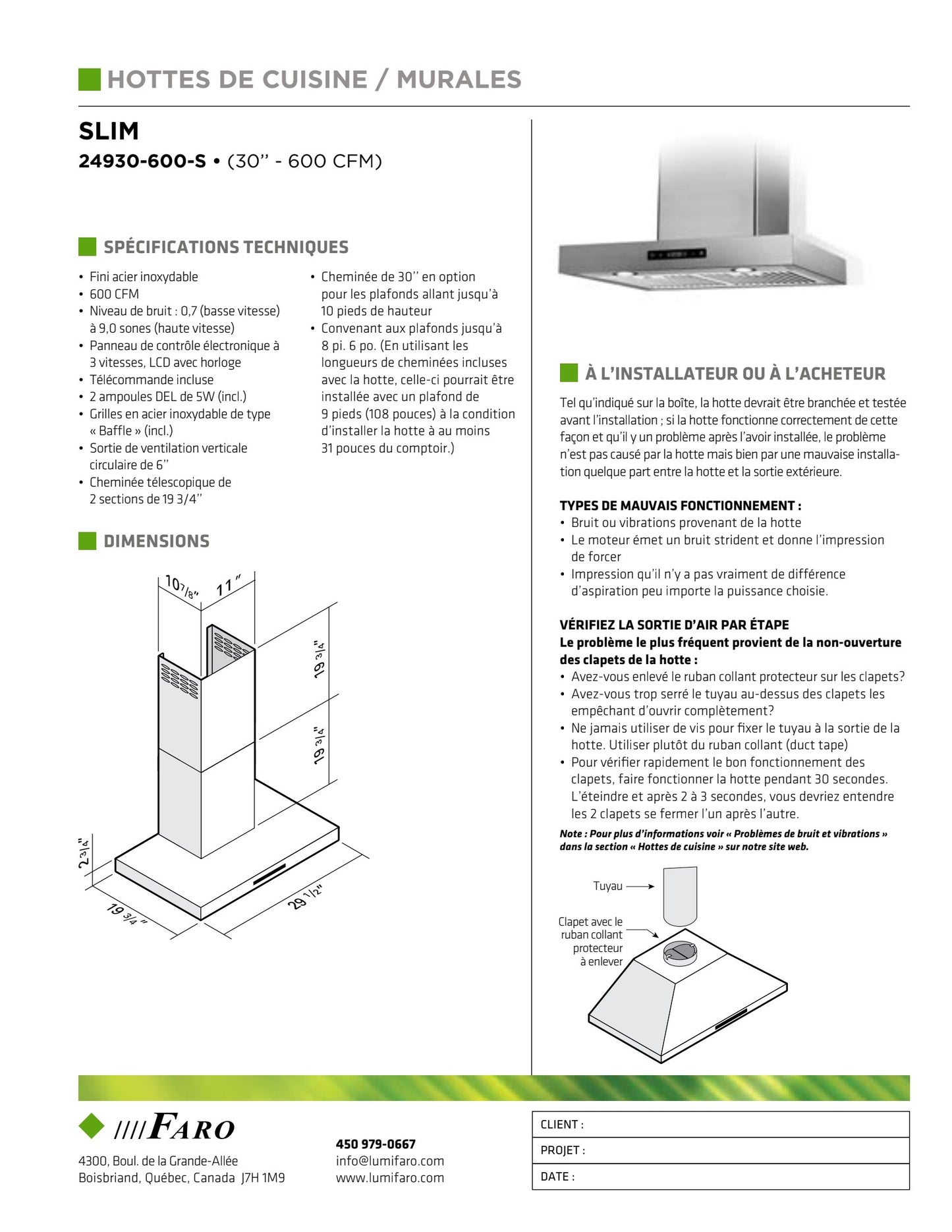 HOTTE SLIM CHEMINÉE 24930-600-S